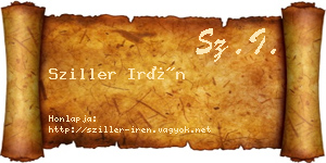 Sziller Irén névjegykártya