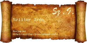 Sziller Irén névjegykártya